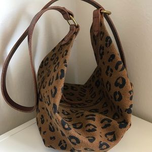 Madewell Canvas Sling Bag in Leopard Love
